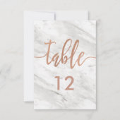 Witte marmer Roos Gold Table Number (Zitdiagram) Kaart (Voorkant)
