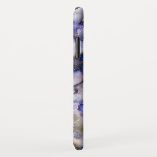 Witte marmer roze en blauwe glitter Case-Mate iPhone case (Achterkant/rechts)