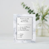 Witte Marmer RSVP met menukeuze (Staand voorkant)