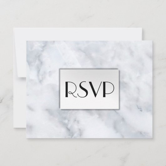 Witte Marmer RSVP met menukeuze (Achterkant)