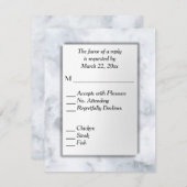Witte Marmer RSVP met menukeuze (Voorkant / Achterkant)