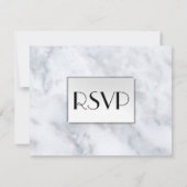 Witte Marmer RSVP met menukeuze Kaartje (Achterkant)