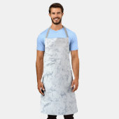 Witte marmer schort (Gedragen)