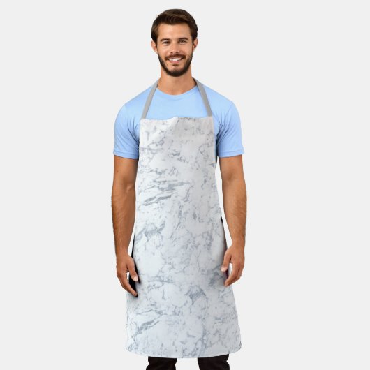 Witte marmer schort (Gedragen)