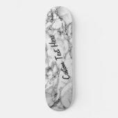Witte marmer Skateboard met aangepaste tekst / naa (Voorkant)