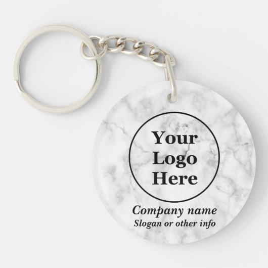 Witte marmer sleutelhanger (Voorkant)