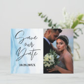 Witte marmer Sparen de Datum klantgerichte Kaart (Staand voorkant)