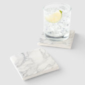Witte marmer stenen onderzetter (Zijkant)