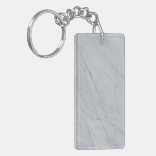 Witte marmer Stone Acryl Sleutelhanger (Voorkant Links)