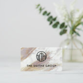 Witte marmer textuur | Bedrijfsicoon Visitekaartje (Staand voorkant)