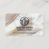 Witte marmer textuur | Bedrijfsicoon Visitekaartje (Achterkant)