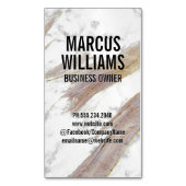 Witte marmer textuur magnetisch visitekaartje (Voorkant Verticaal)