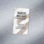 Witte marmer textuur magnetisch visitekaartje (Voorbeeld)