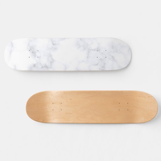 Witte marmer textuur persoonlijk skateboard (Horizontaal)