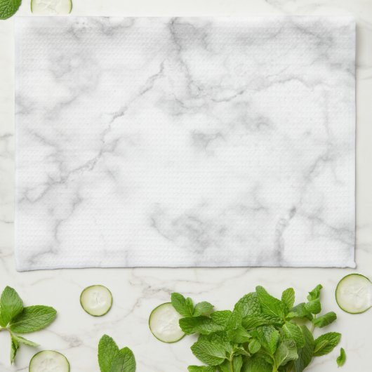 Witte marmer theedoek (Gevouwen)