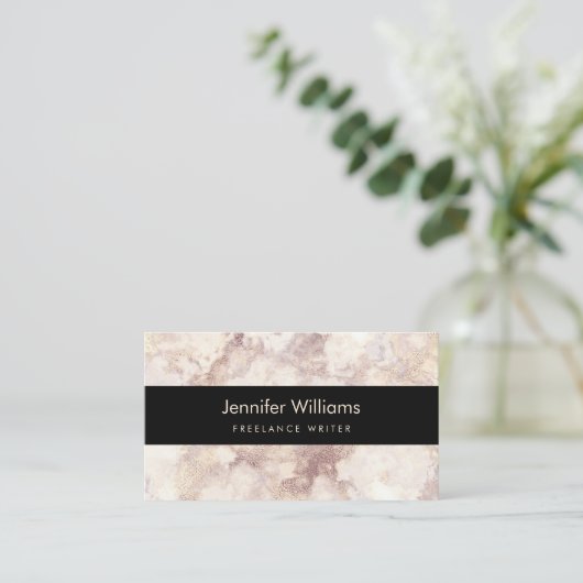 Witte marmer Visitekaartje (Staand voorkant)