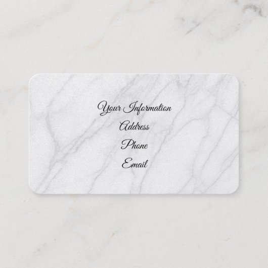 Witte marmer visitekaartje (Achterkant)