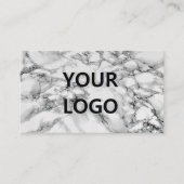 Witte marmer Visitekaartje Uw Logo Naam Info (Voorkant)
