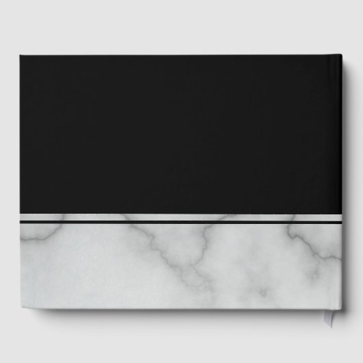 Witte marmer voor bedrijfszwart en zwart, uw Logo Gastenboek (Achterkant)