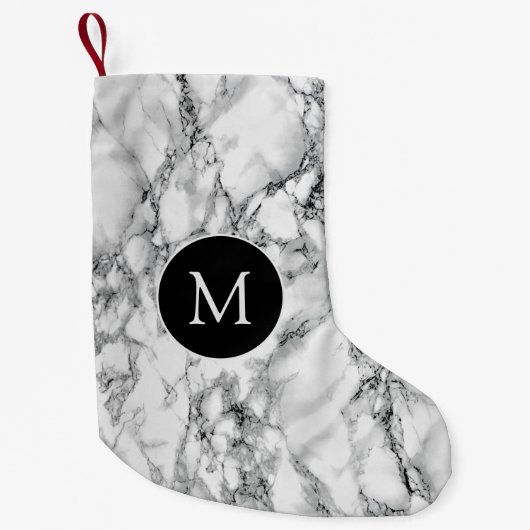 Witte marmer voor kerststaart kleine kerstsok (Voorkant)