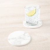 Witte marmer zandsteen onderzetter (Zijkant)