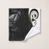 Witte marmer, zwart, gouden Filigrafie Bad Handdoek (Wasdoekje)