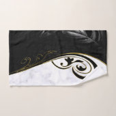 Witte marmer, zwart, gouden Filigrafie Bad Handdoek (Handdoek)