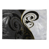 Witte marmer, zwart, gouden Filigrafie Kussensloop (Achterkant)