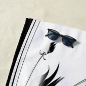 Witte marmer, zwart, gouden Filigrafie Strandlaken (In situ)