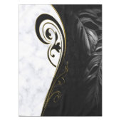 Witte marmer, zwart, gouden Filigrafie Tafelkleed (Voorkant)