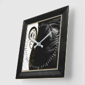 Witte marmer, zwart, gouden Filigrafie Vierkante Klok (Hoek)