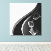 Witte marmer, zwart, goudFiligree Canvas Afdruk (Insitu (Houten vloer))