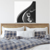 Witte marmer, zwart, goudFiligree Canvas Afdruk (Insitu (Slaapkamer))