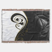 Witte marmer, zwart, goudFiligree Deken (Voorkant)