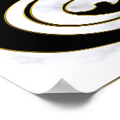 Witte marmer, zwart, goudFiligree Poster (Hoek)