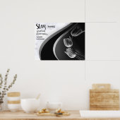 Witte marmer, zwart, goudFiligree Poster (Keuken)