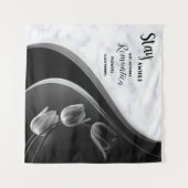 Witte marmer, zwart, goudFiligree Wandkleed (Voorkant (horizontaal))