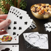 Witte marmer, zwarte Filigree grafische afbeelding Pokerkaarten (Insitu)