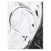 Witte marmer, zwarte Filigree grafische afbeelding Tafelkleed (Voorkant)