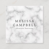 Witte marmerelegant professionele minimalist vierkante visitekaartje (Voorkant)