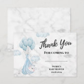 Witte Marmeren Baby Ijsbeer Bedankkaart (Voorkant / Achterkant)