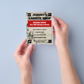 Witte marmeren barberstyle flyer met kader (Hand)