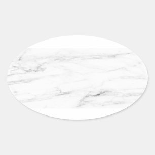 Witte marmeren blanco elegante sjabloon op maat ovale sticker