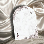 Witte Marmeren Bloemen Kant Islamitische Boog Huwe Kaart