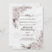 Witte Marmeren Bloemen Kant Islamitische Mehndi Ce Kaart (Voorkant)