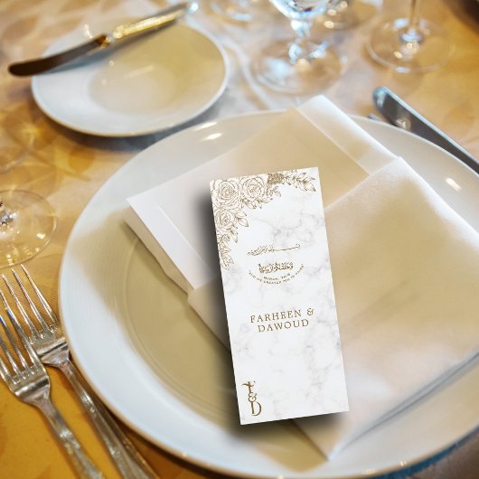 Witte Marmeren Bloemen Kant Islamitische Moslim Hu Menu