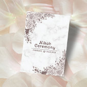 Witte Marmeren Bloemen Kant Islamitische Nikah Cer Kaart