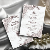 Witte Marmeren Bloemen Kant Islamitische QR Code H Kaart