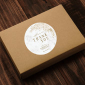 Witte Marmeren Bloemen Kant Moslim Huwelijksgunst Ronde Sticker