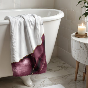 Witte marmeren Bourgogne agaat goud glitters Badhanddoek